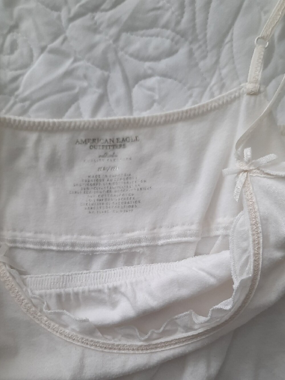 American Eagle Outfitters White Cotton Scalloped-Edge Camisole - Picture 2 of 5